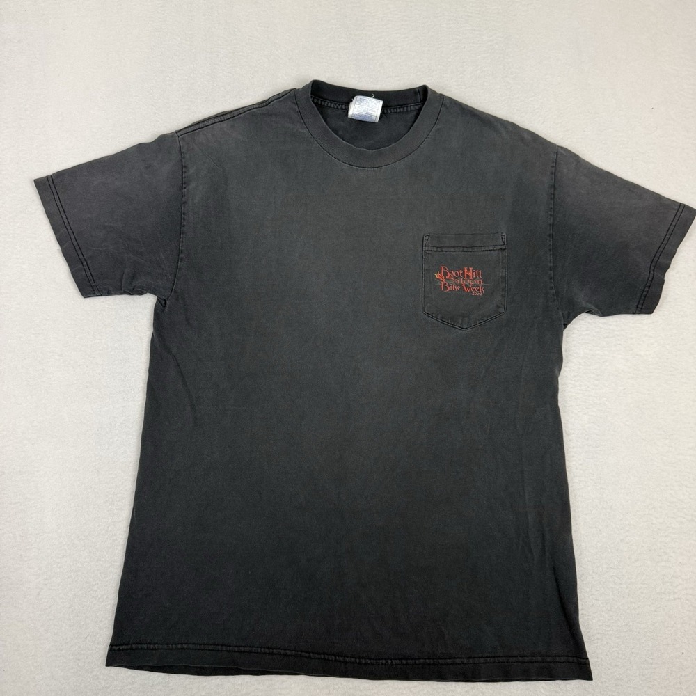 Vintage 2002 Boot Hill Saloon Bike Week Daytona Beach T-Shirt Murina Pocket L